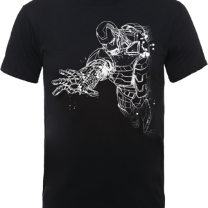 Marvel Avengers Assemble Iron Man Mono Sketch T-Shirt – Schwarz – S