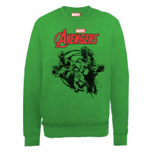 Marvel Avengers Assemble Team Burst Sweatshirt – Green – XL – Grün