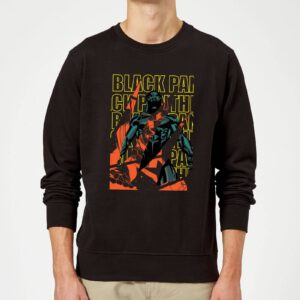 Marvel Avengers Black Panther Collage Sweatshirt – Black – L – Schwarz