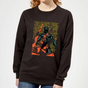 Marvel Avengers Black Panther Collage Women’s Sweatshirt – Black – L – Schwarz