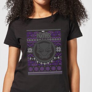 Marvel Avengers Black Panther Damen Weihnachts-T-Shirt – Schwarz – S