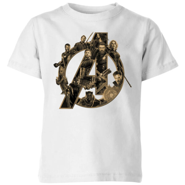 Marvel Avengers Infinity War Avengers Logo Kinder T-Shirt - Weiß - 3-4 Jahre