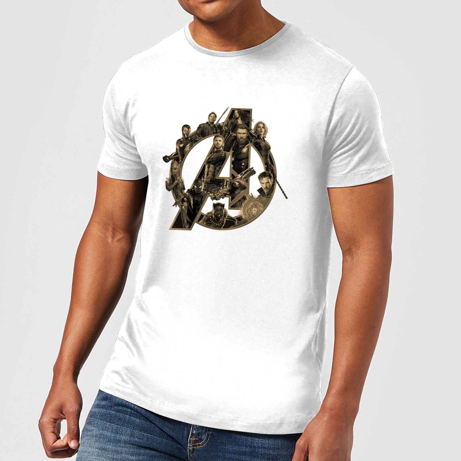Marvel Avengers Infinity War Avengers Logo T-Shirt - Weiß - 5XL