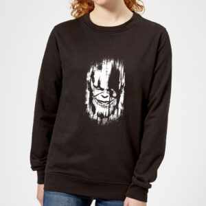 Marvel Avengers Infinity War Thanos Face Damen Pullover – Schwarz – S – Schwarz