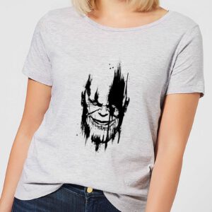 Marvel Avengers Infinity War Thanos Face Damen T-Shirt – Grau – S – Grau