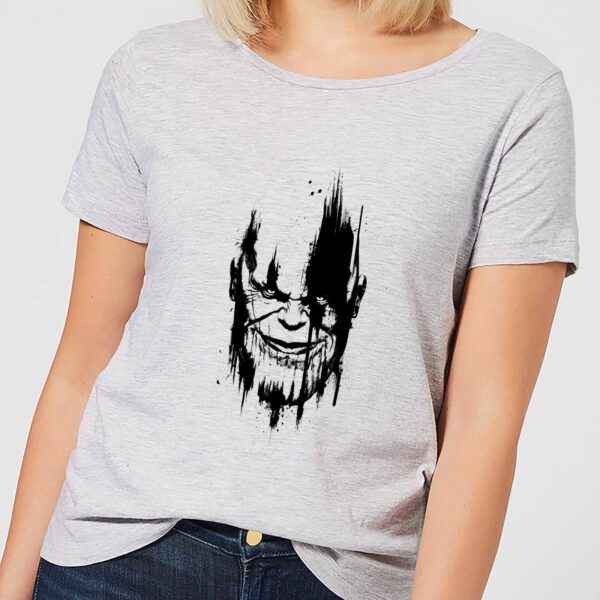 Marvel Avengers Infinity War Thanos Face Damen T-Shirt - Grau - S - Grau