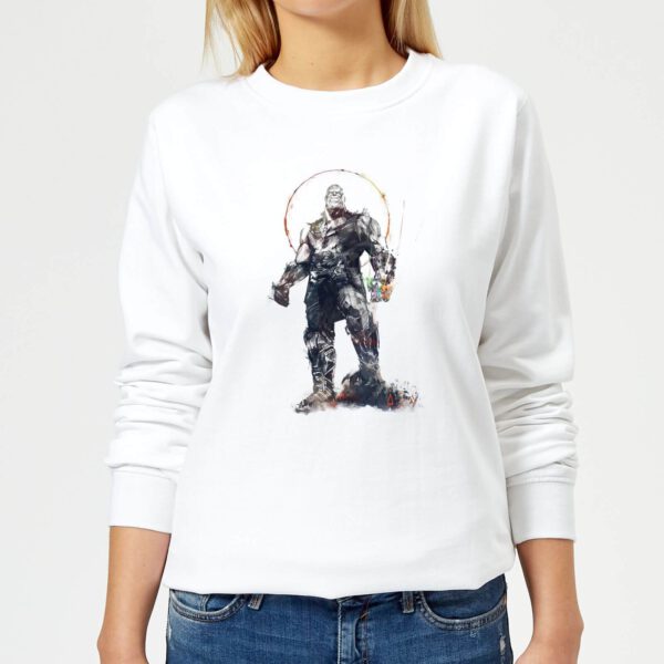 Marvel Avengers Infinity War Thanos Sketch Damen Pullover - Weiß - S - Weiß