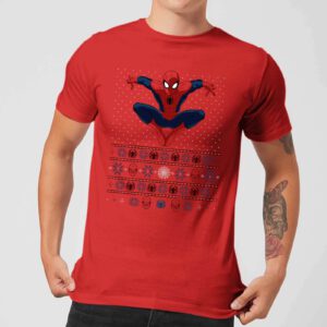 Marvel Avengers Spider-Man Herren Christmas T-Shirt – Rot – S