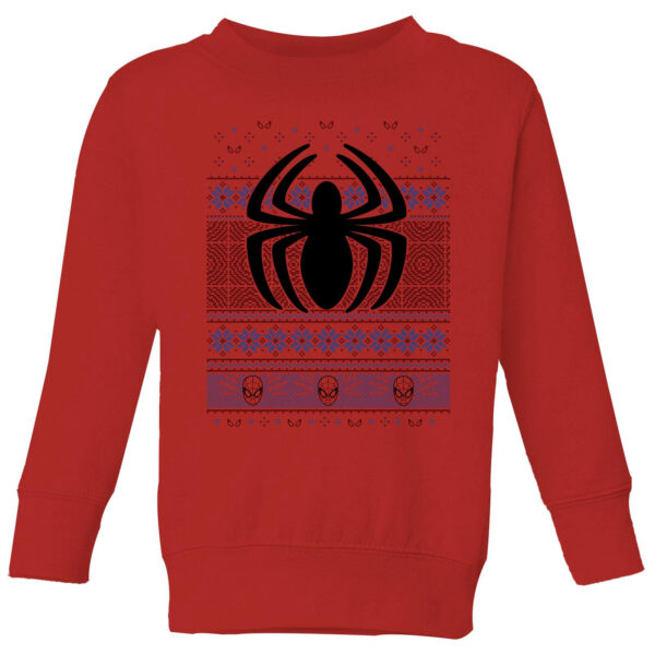 Marvel Avengers Spider-Man Logo Kinder Weihnachtspullover - Rot - 3-4 Jahre