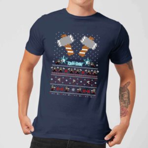 Marvel Avengers Thor Pixel Art Herren Christmas T-Shirt – Navy Blau – S