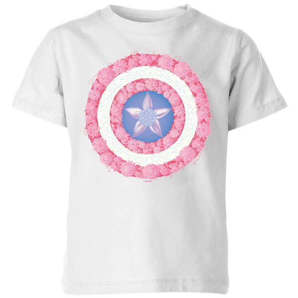 Marvel Captain America Flower Shield Kids' T-Shirt - White - 3-4 Jahre