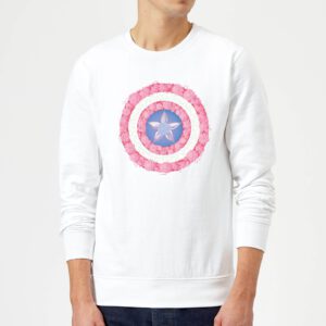 Marvel Captain America Flower Shield Sweatshirt – White – M – Weiß