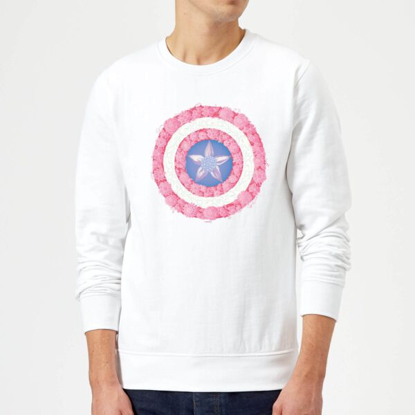 Marvel Captain America Flower Shield Sweatshirt - White - M - Weiß