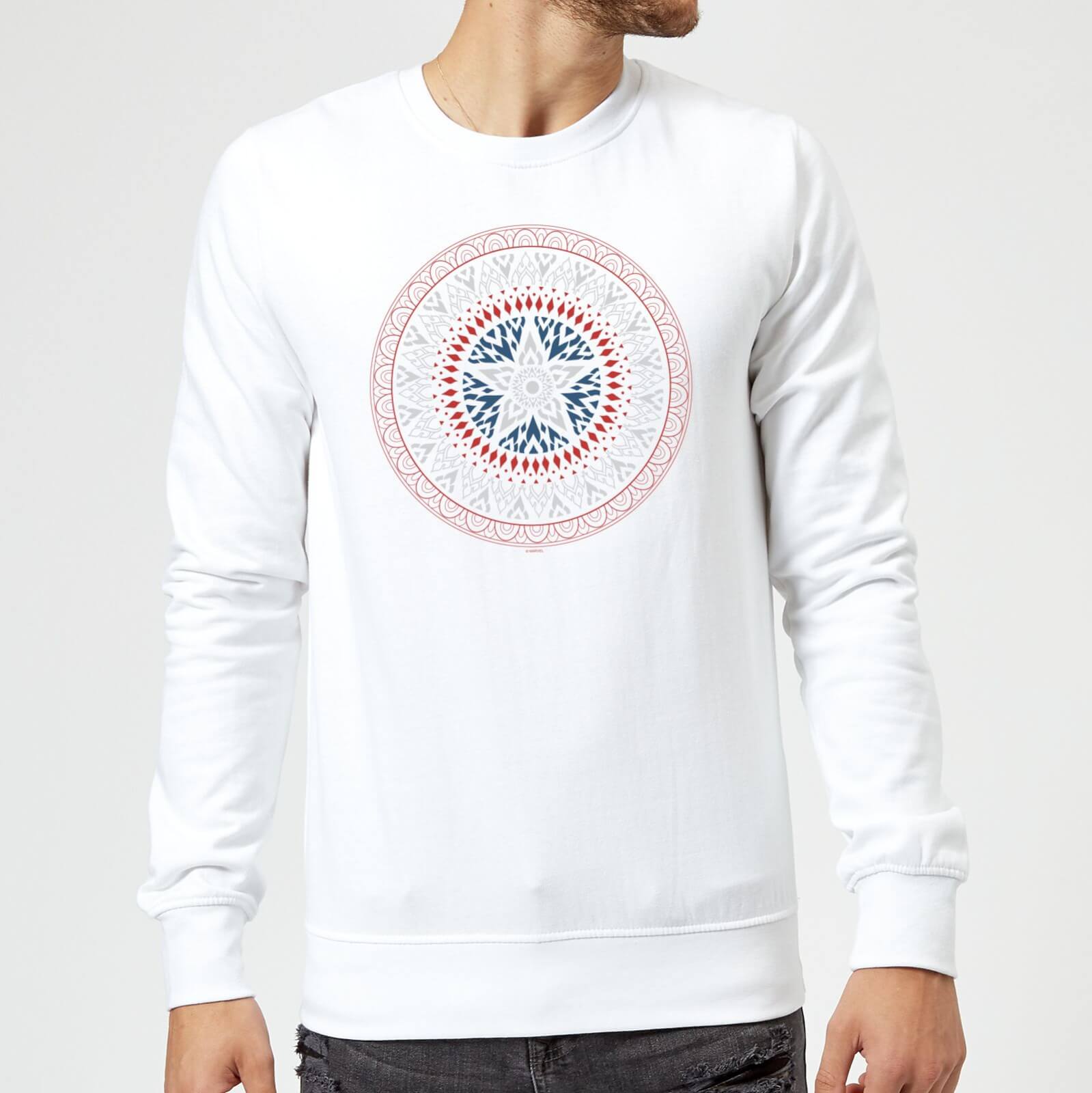 Marvel Captain America Oriental Shield Sweatshirt - White - M