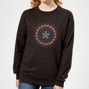 Marvel Captain America Oriental Shield Women’s Sweatshirt – Black – XS – Schwarz
