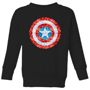 Marvel Captain America Pixelated Shield Kids‘ Sweatshirt – Black – 3-4 Jahre