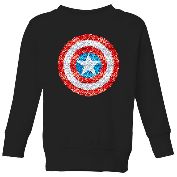 Marvel Captain America Pixelated Shield Kids' Sweatshirt - Black - 3-4 Jahre