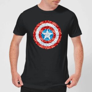 Marvel Captain America Pixelated Shield Männer T-Shirt – Schwarz – S