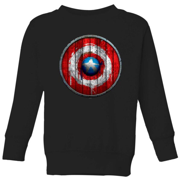Marvel Captain America Wooden Shield Kids' Sweatshirt - Black - 3-4 Jahre