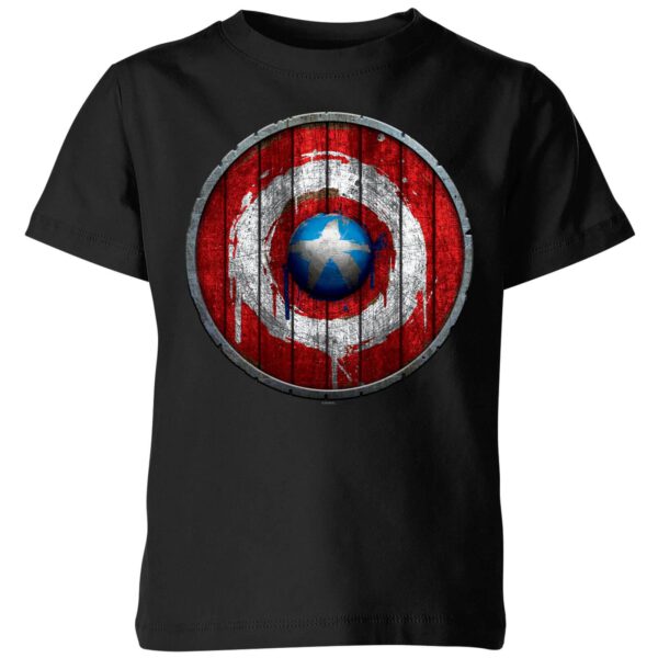 Marvel Captain America Wooden Shield Kids' T-Shirt - Black - 3-4 Jahre