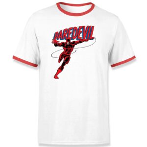 Marvel Daredevil Classic Logo Unisex Ringer T-Shirt - White/Red - S - White/Red