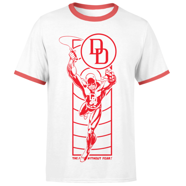 Marvel Daredevil Senses Men's Ringer T-Shirt - White/Red - S - White/Red