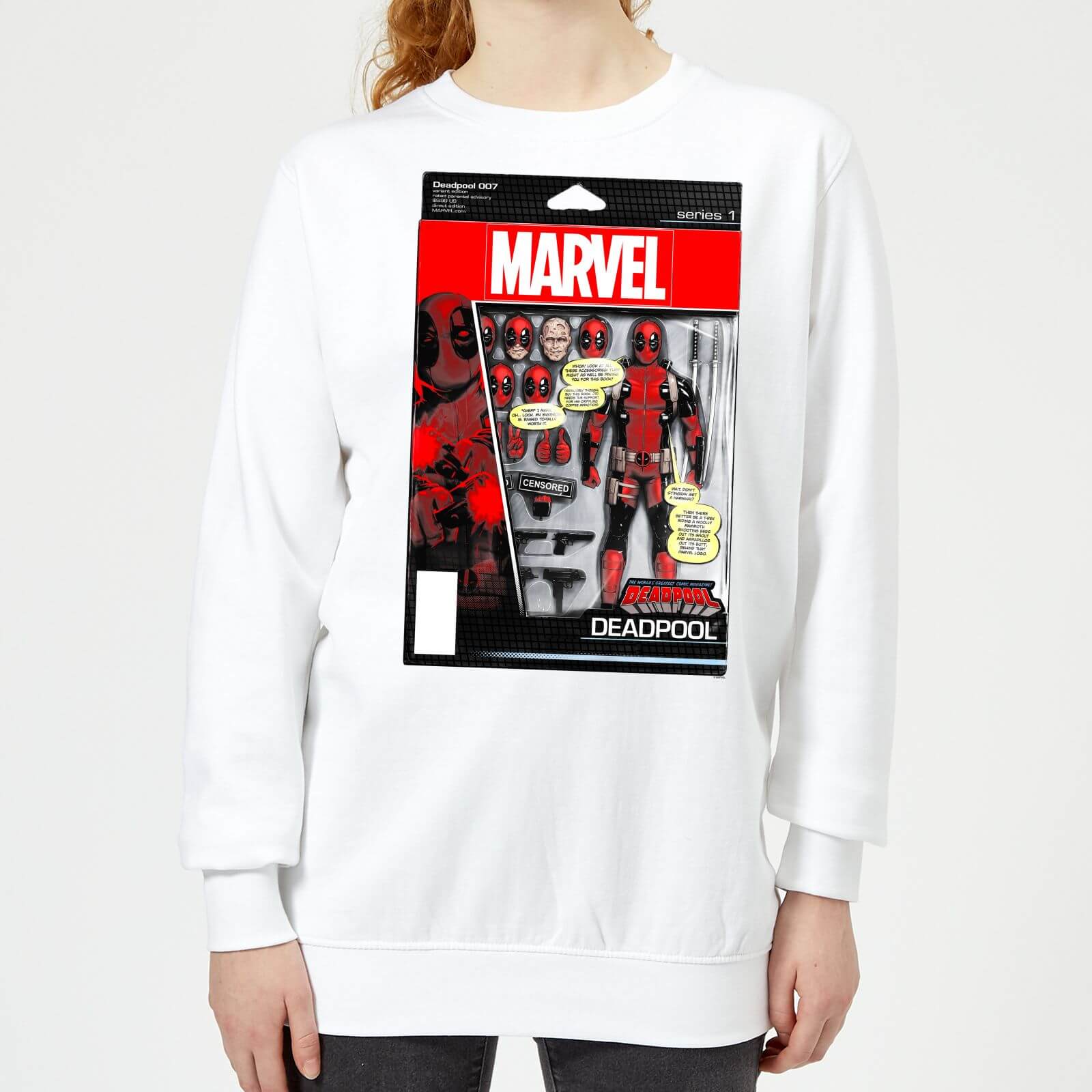 Marvel Deadpool Action Figure Damen Pullover – Weiß – S – Weiß