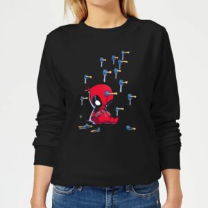 Marvel Deadpool Cartoon Knockout Damen Pullover – Schwarz – L