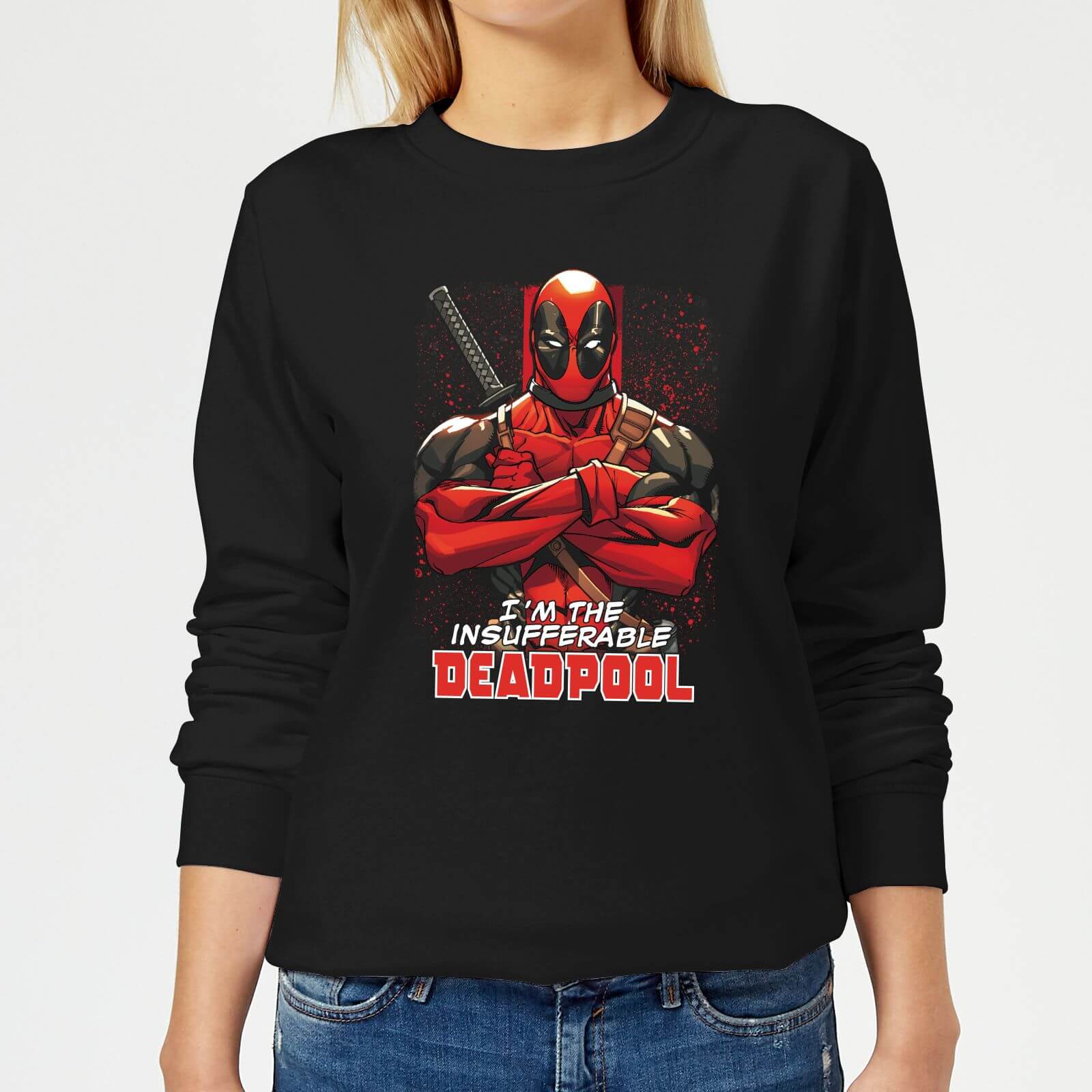 Marvel Deadpool Crossed Arms Damen Pullover - Schwarz - S