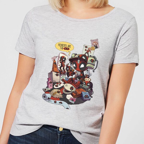 Marvel Deadpool Merchandise Royalties Damen T-Shirt - Grau - S - Grau
