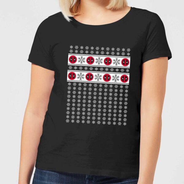 Marvel Deadpool Snowflakes Damen Weihnachts-T-Shirt - Schwarz - S - Schwarz