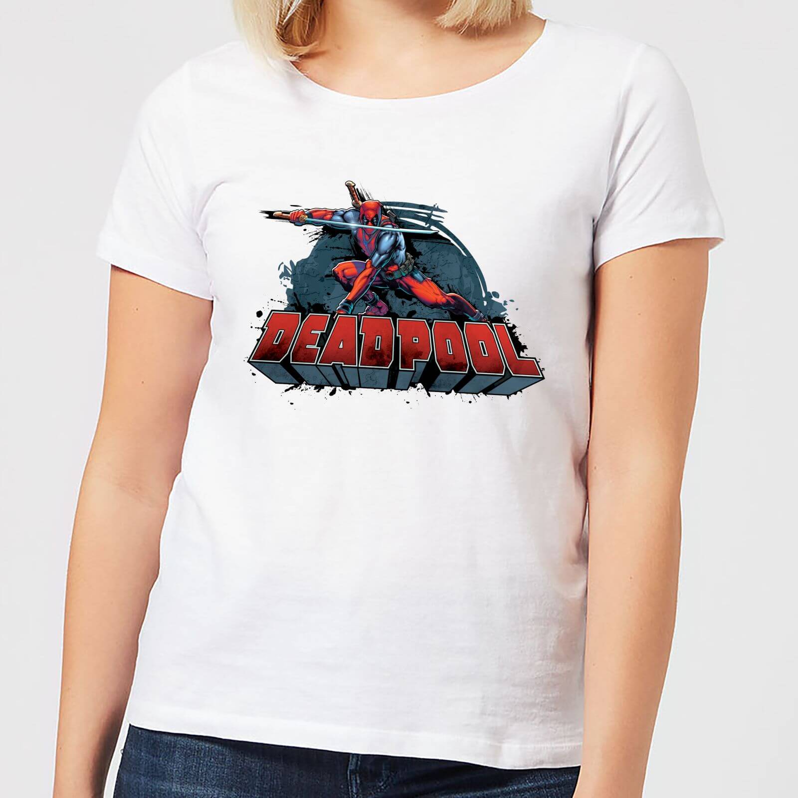 Marvel Deadpool Sword Logo Damen T-Shirt - Weiß - S - Weiß