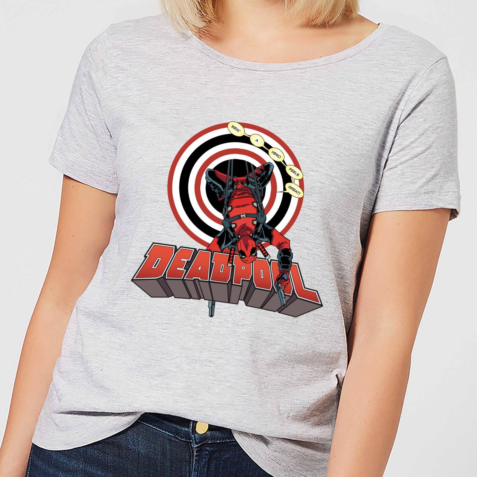 Marvel Deadpool Upside Down Damen T-Shirt – Grau – S – Grau