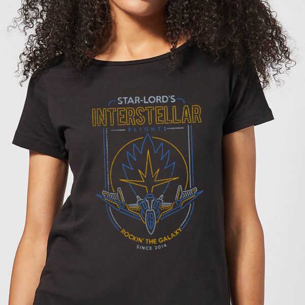 Marvel Guardians Of The Galaxy Interstellar Flights Damen T-Shirt - Schwarz - S