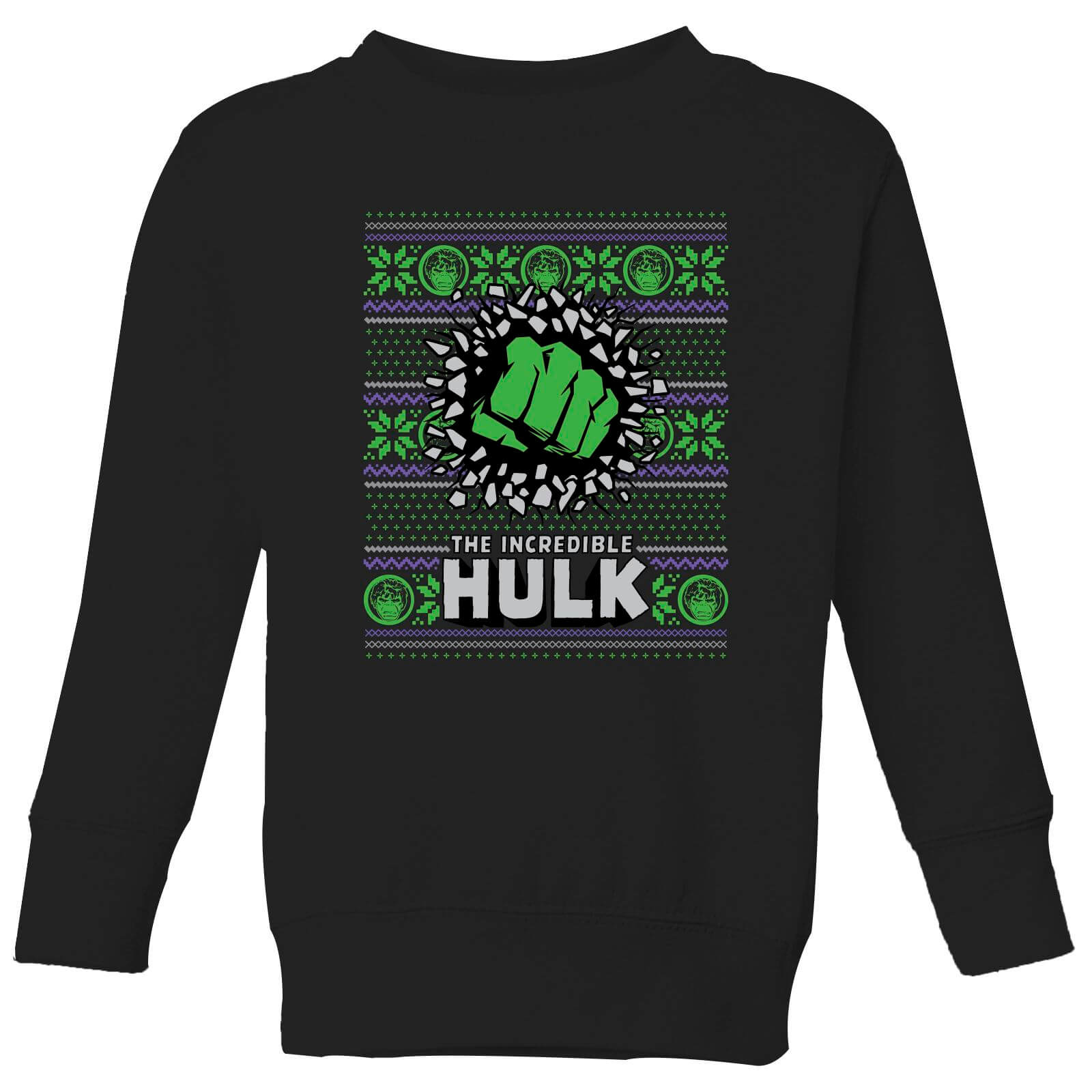 Marvel Hulk Punch Kids' Christmas Sweatshirt - Black - 3-4 Jahre