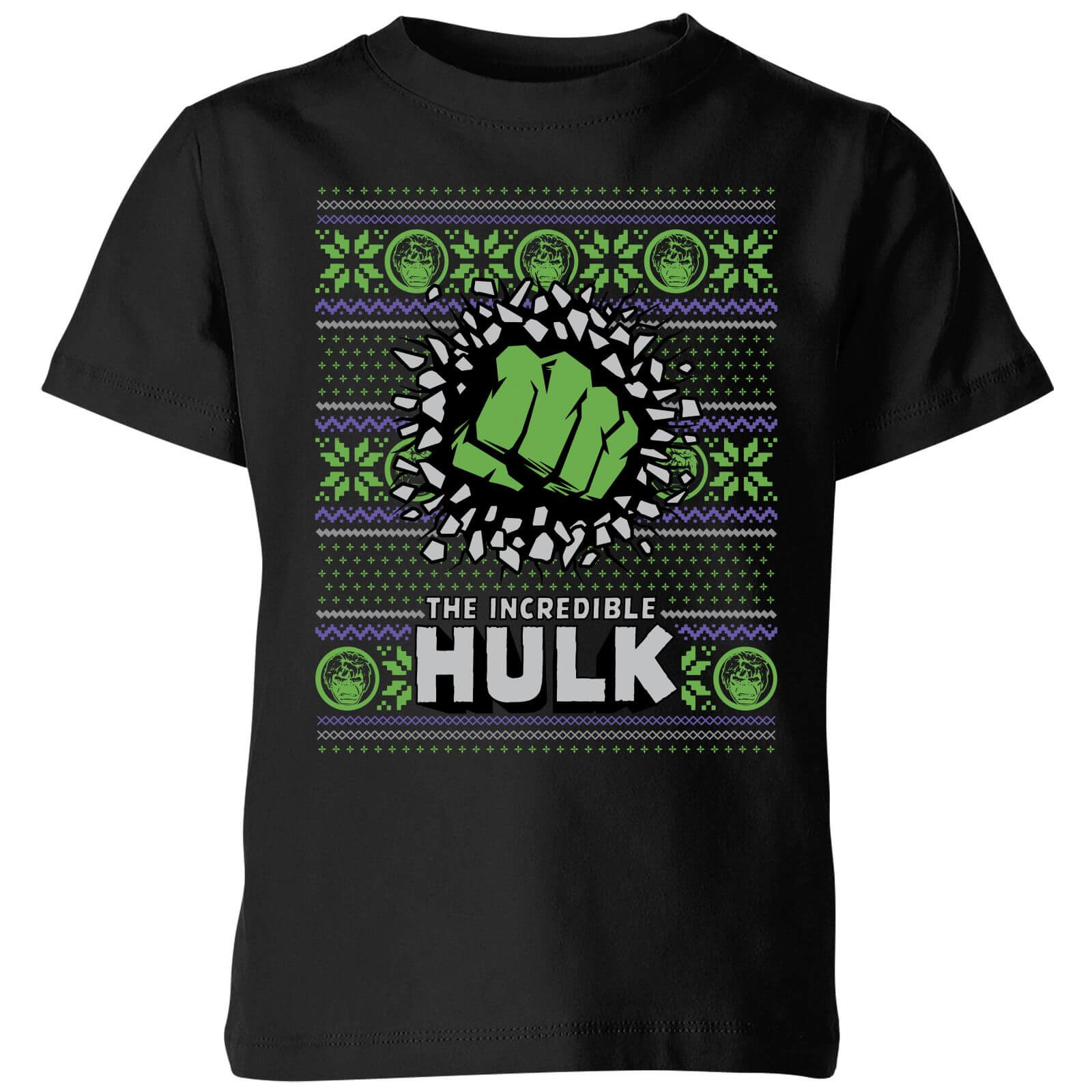 Marvel Hulk Punch Kids' Christmas T-Shirt - Black - 3-4 Jahre