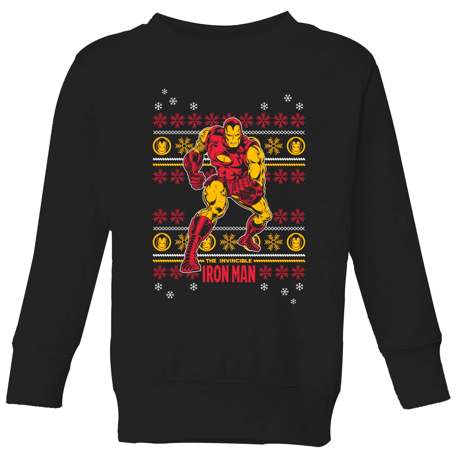 Marvel Iron Man Kinder Weihnachtspullover – Schwarz – 3-4 Jahre