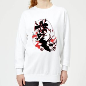 Marvel Knights Daredevil Layered Faces Women’s Sweatshirt – White – S – Weiß