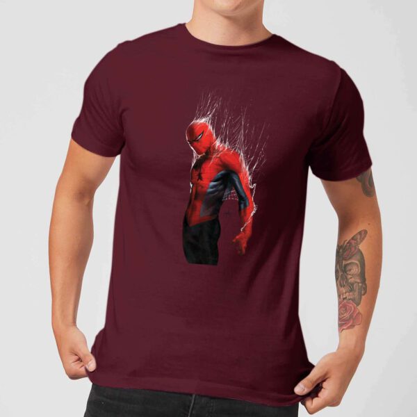 Marvel Spider-man Web Wrap Men's T-Shirt - Burgundy - S