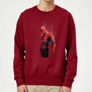 Marvel Spider-man Web Wrap Sweatshirt – Burgundy – M – Bordeauxrot