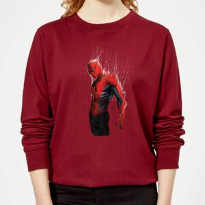 Marvel Spider-man Web Wrap Women’s Sweatshirt – Burgundy – XS – Burgundy