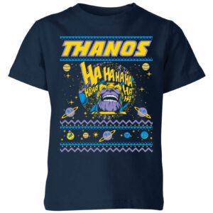 Marvel Thanos Christmas Knit Kinder T-Shirt – Navy Blau – 3-4 Jahre