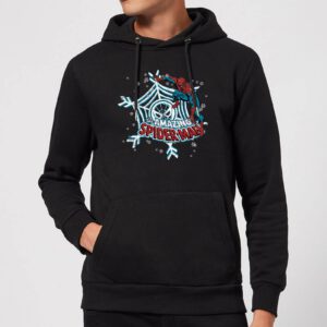 Marvel The Amazing Spider-Man Snowflake Web Christmas Hoodie – Black – XL – Schwarz