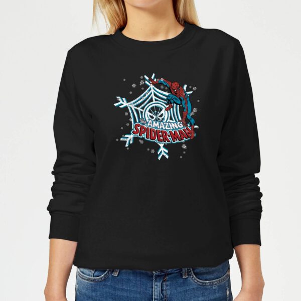 Marvel The Amazing Spider-Man Snowflake Web Damen Weihnachtspullover - Schwarz - L