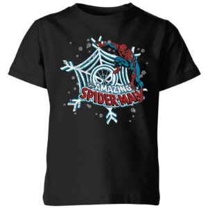 Marvel The Amazing Spider-Man Snowflake Web Kids‘ Christmas T-Shirt – Black – 3-4 Jahre – Schwarz