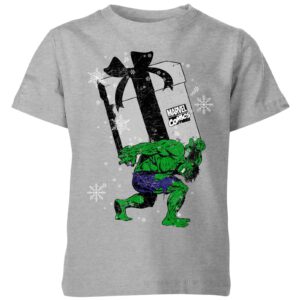 Marvel The Incredible Hulk Christmas Present Kids‘ Christmas T-Shirt – Grey – 3-4 Jahre
