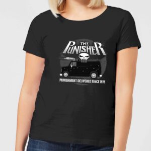 Marvel The Punisher Battle Van Damen T-Shirt – Schwarz – S – Schwarz