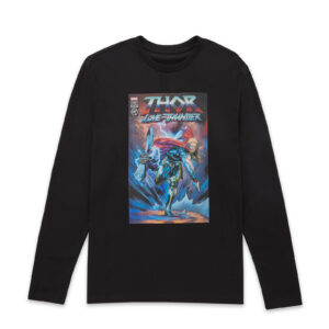 Marvel Thor – Love and Thunder Thor Comic Unisex Langärmeliges T-Shirt – Schwarz – XS