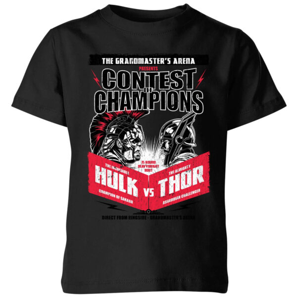 Marvel Thor Ragnarok Champions Poster Kinder T-Shirt - Schwarz - 3-4 Jahre
