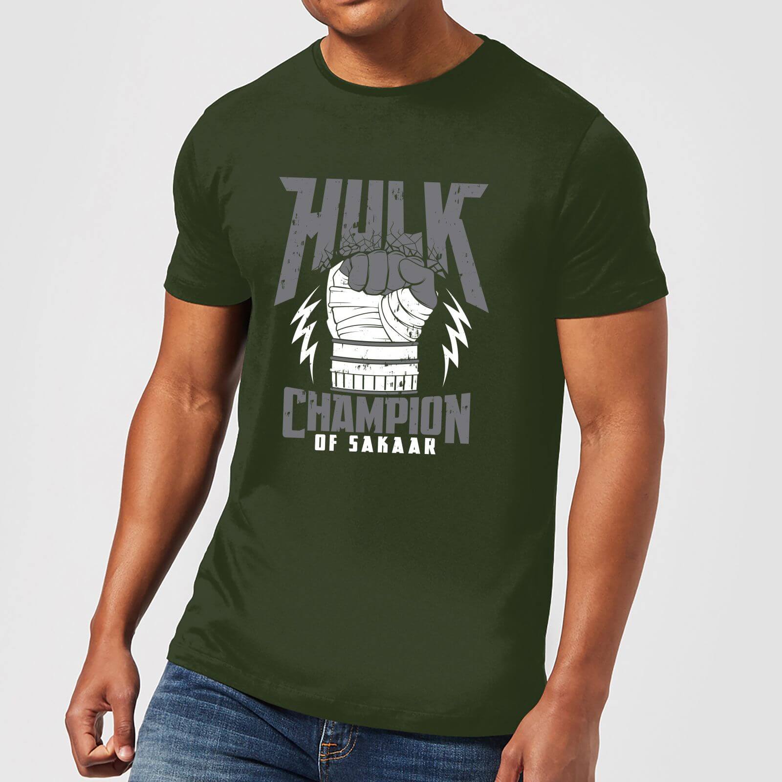 Marvel Thor Ragnarok Hulk Champion Herren T-Shirt – Grün – S